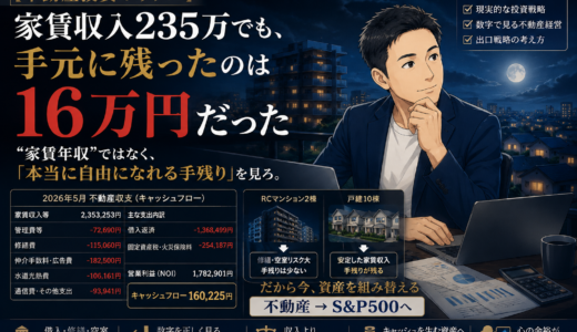 【不動産投資のリアル】家賃収入235万でも、手元に残ったのは16万円だった